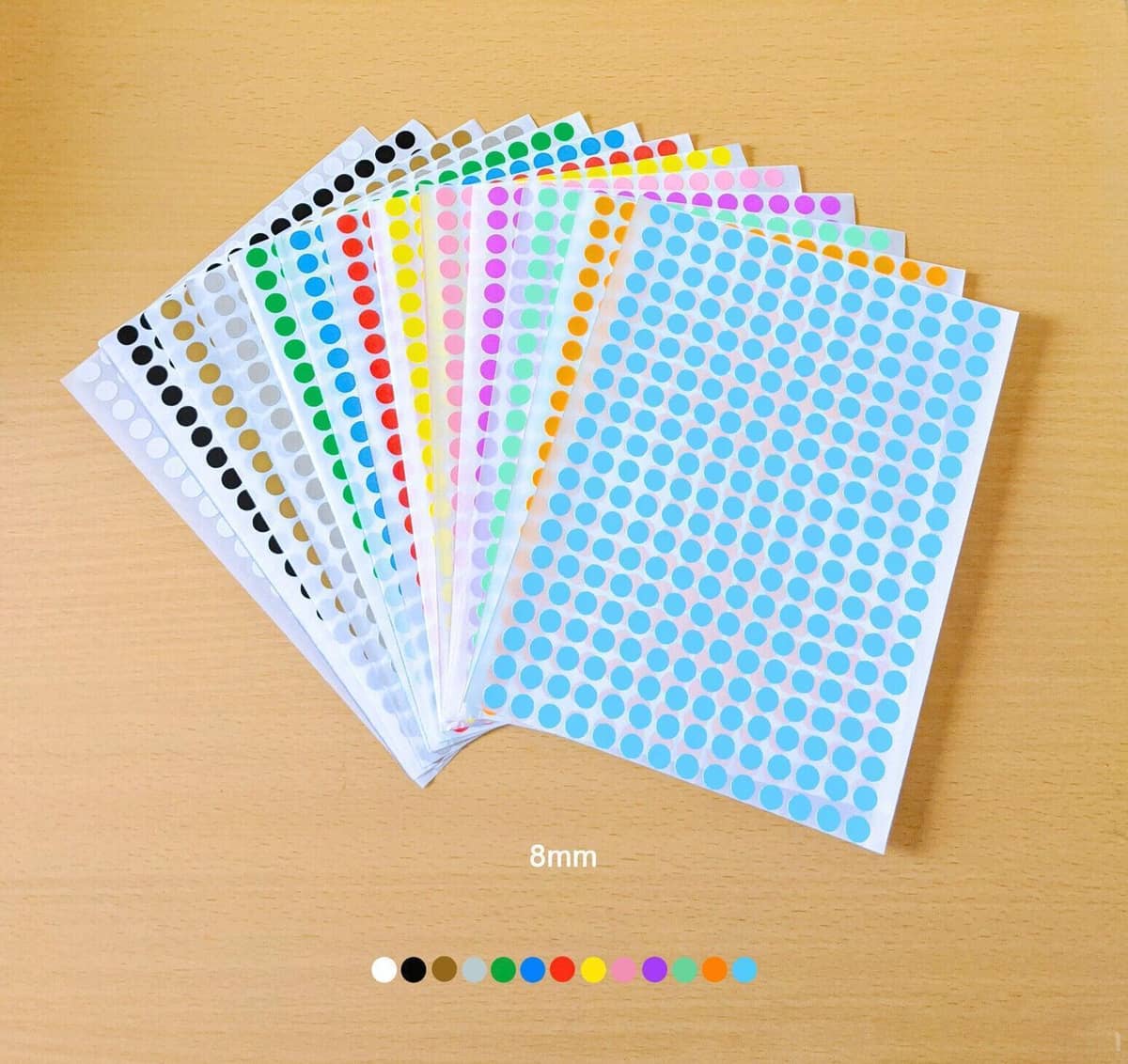 Green Round Sticker Dots Adhesive Labels - 50mm, 40 Dots - view 5