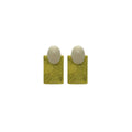 Green Square Vintage Stud Earrings Retro Jewellery for Women - view 2