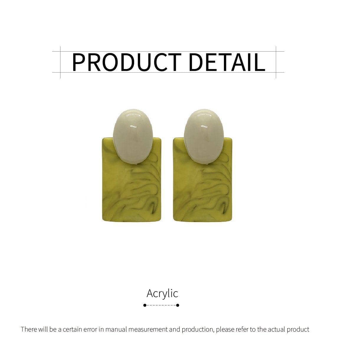 Green Square Vintage Stud Earrings Retro Jewellery for Women - view 3