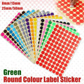 Green Sticker Dots Adhesive Round Labels - 13mm, 132 Dots per Sheet, 15 Sheets - view 2