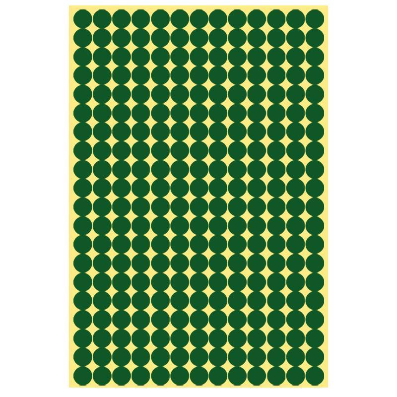 Green Sticker Dots Adhesive Round Labels - 8mm, 260 Dots per Sheet, 1 Sheet