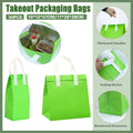 Green Takeaway Packaging Bags with Handles, Pack of 50 - Medium (10 x 12 x 27 cm) - view 2