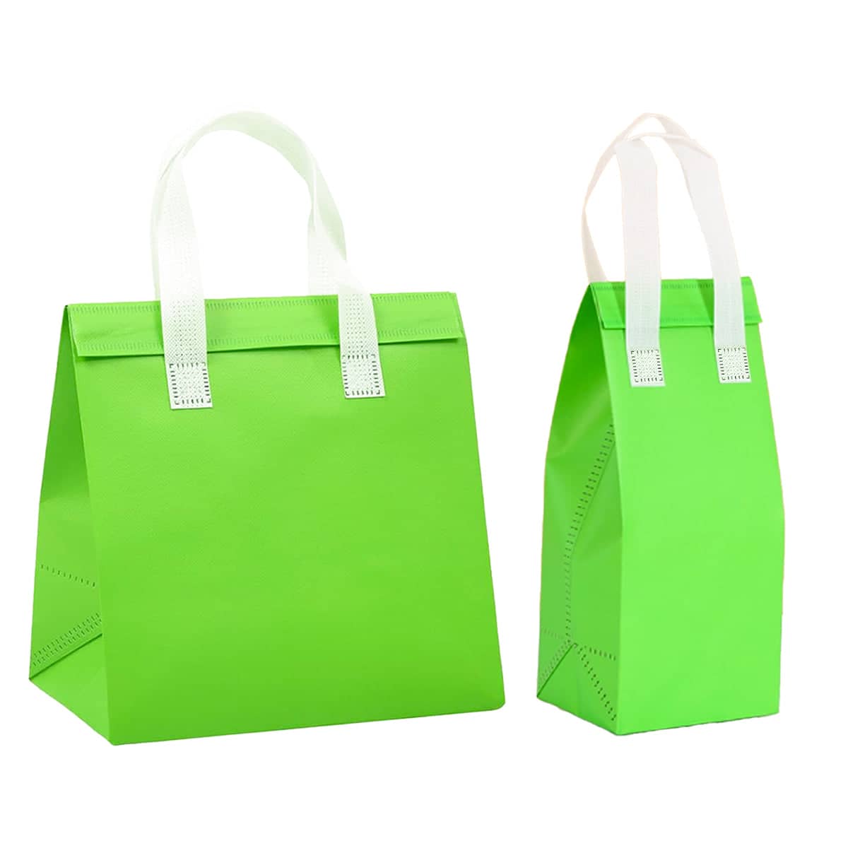 Green Takeaway Packaging Bags with Handles, Pack of 50 - Medium (10 x 12 x 27 cm) - view 3