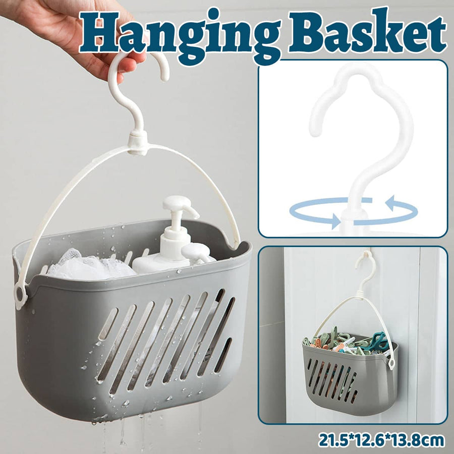 Grey Bathroom Hanging Basket for Shower Gel and Shampoo, Suspended Sink Storage