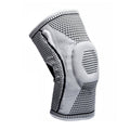 Grey Knee Compression Sleeve Brace, Silicone Support - Size M (Top 32 cm)