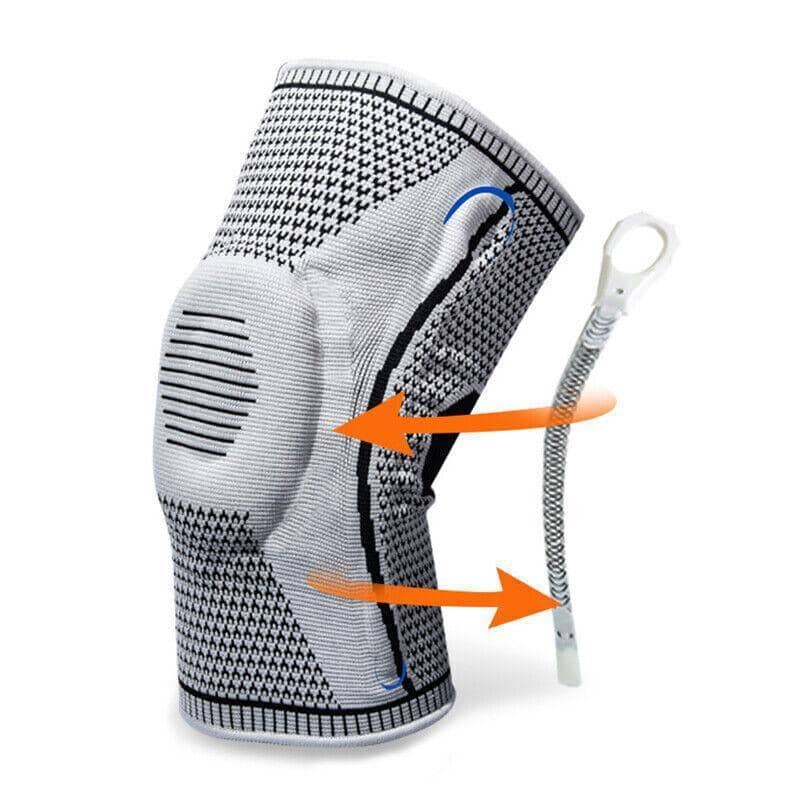 Grey Knee Compression Sleeve Brace, Silicone Support - Size M (Top 32 cm) - view 5