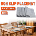 Grey PVC Braided Placemats, Pack of 4, Heat Insulation Non-Slip Mats