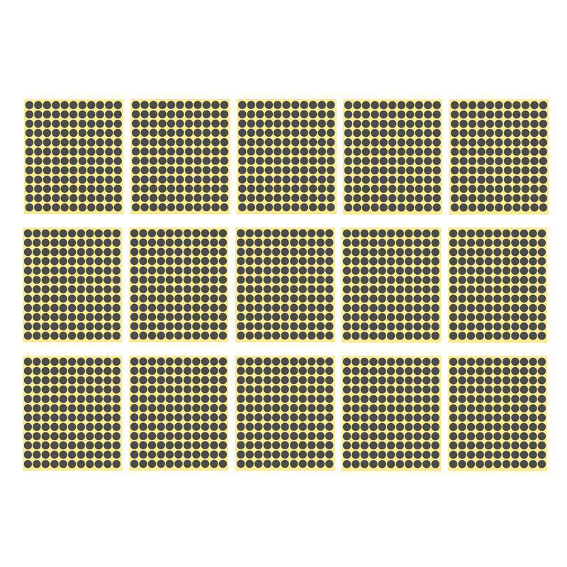 Grey Round Sticker Dots Adhesive Labels - 13mm, 132 Dots, 15 Sheets