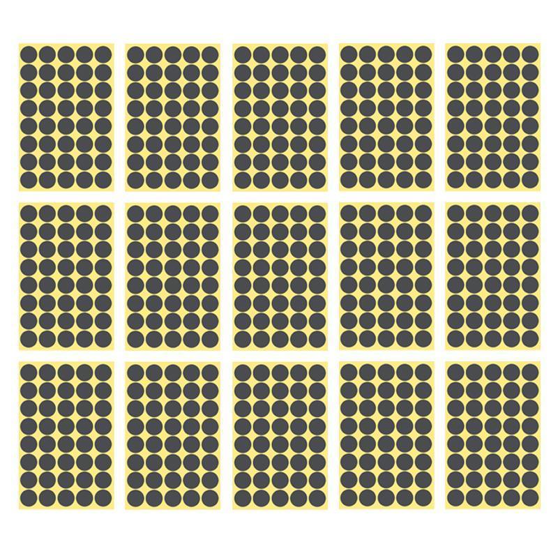 Grey Round Sticker Dots Adhesive Labels - 25mm, 40 Dots, 15 Sheets