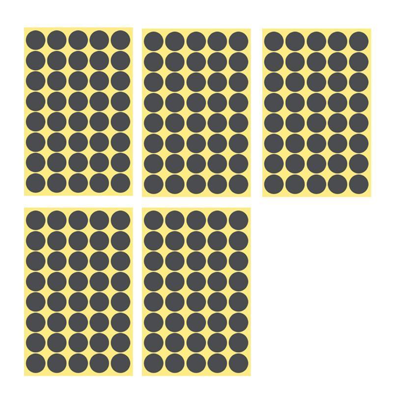 Grey Round Sticker Dots Adhesive Labels - 25mm, 40 Dots, 5 Sheets