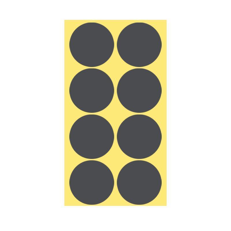 Grey Round Sticker Dots Adhesive Labels - 50mm, 8 Dots, 1 Sheet