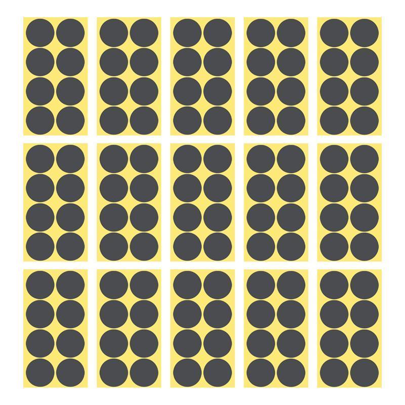 Grey Round Sticker Dots Adhesive Labels - 50mm, 8 Dots, 15 Sheets