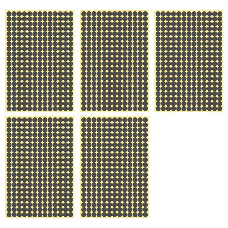 Grey Round Sticker Dots Adhesive Labels - 8mm, 260 Dots, 5 Sheets