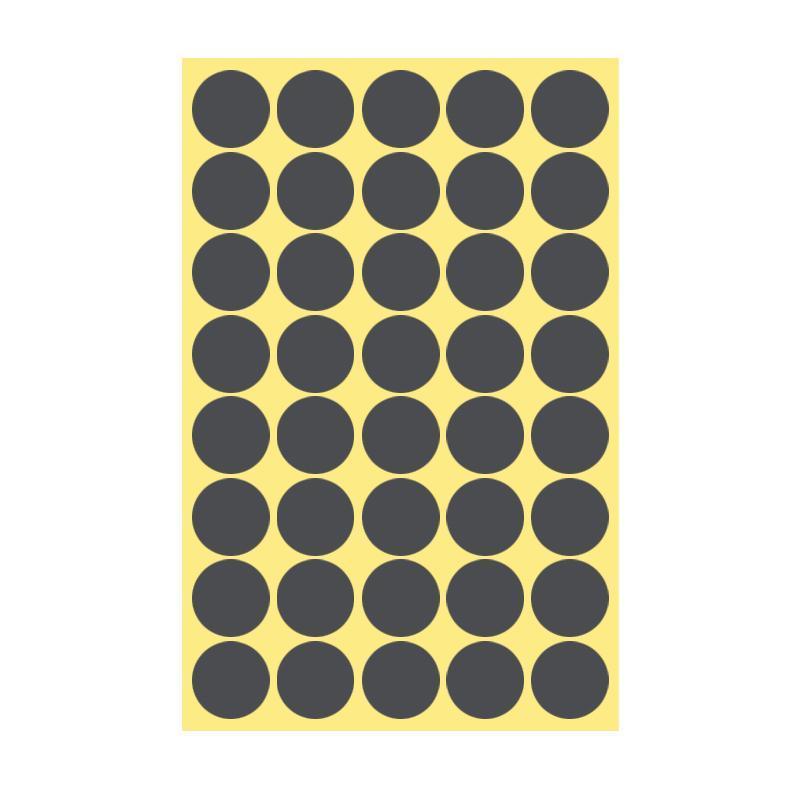 Grey Round Sticker Dots Adhesive Labels for Scrapbooking - 25mm 40 Dots - 1 Sheet
