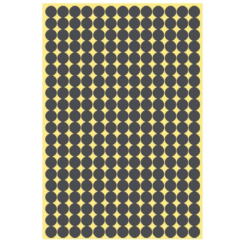 Grey Round Sticker Dots Adhesive Labels for Scrapbooking - 8mm 260 Dots - 1 Sheet