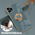 Grey Shockproof Silicone Ring Stand Phone Case - iPhone 13 Mini - view 2