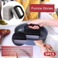 Grill Cleaning Pumice Stone Set with Handle for Teppanyaki and BBQ, 5 Piece