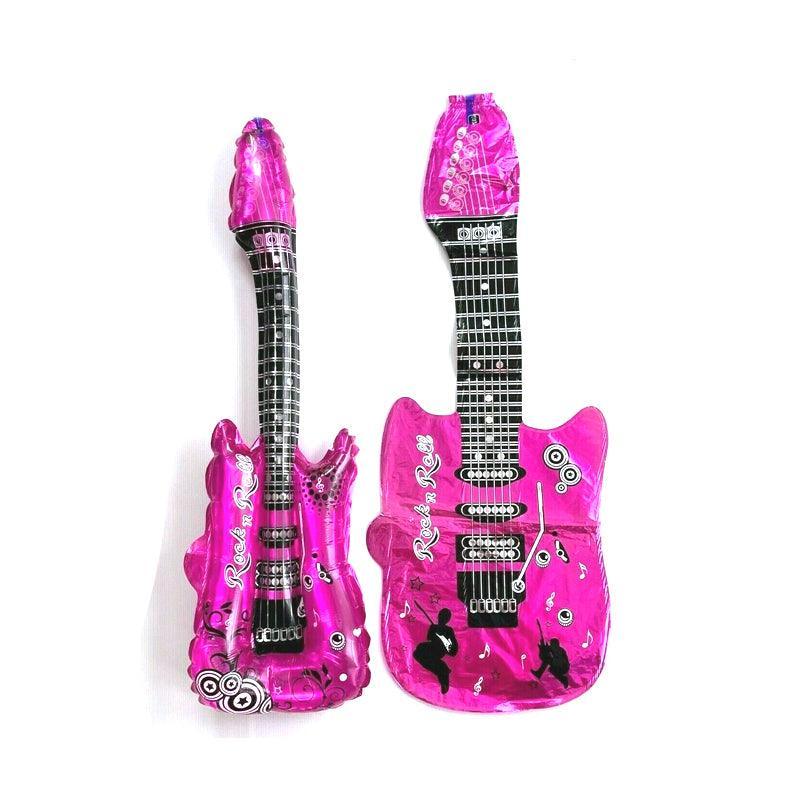 Guitar Foil Balloon for Rock and Roll Music Party Decoration, 29 x 85 cm - Hot Pink
