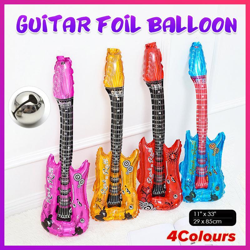 Guitar Foil Balloon for Rock and Roll Music Party Decoration, 29 x 85 cm - Hot Pink - view 2