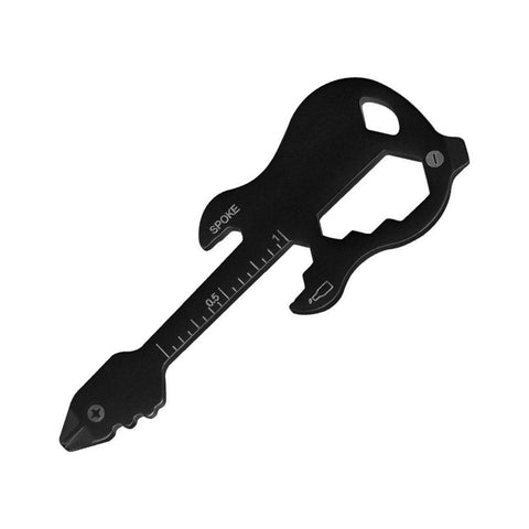 Guitar-Shaped Multi-Tool Keychain with Bottle Opener and Ruler - Black