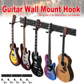 Guitar Wall Stand for 5 Guitars with Adjustable Aluminium Alloy Rail and Hangers, Black