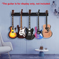 Guitar Wall Stand for 5 Guitars with Adjustable Aluminium Alloy Rail and Hangers, Black - view 4