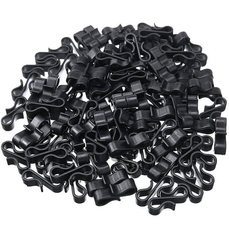 Gutter Hooks for LED Fairy Lights, Pack of 50 - Black