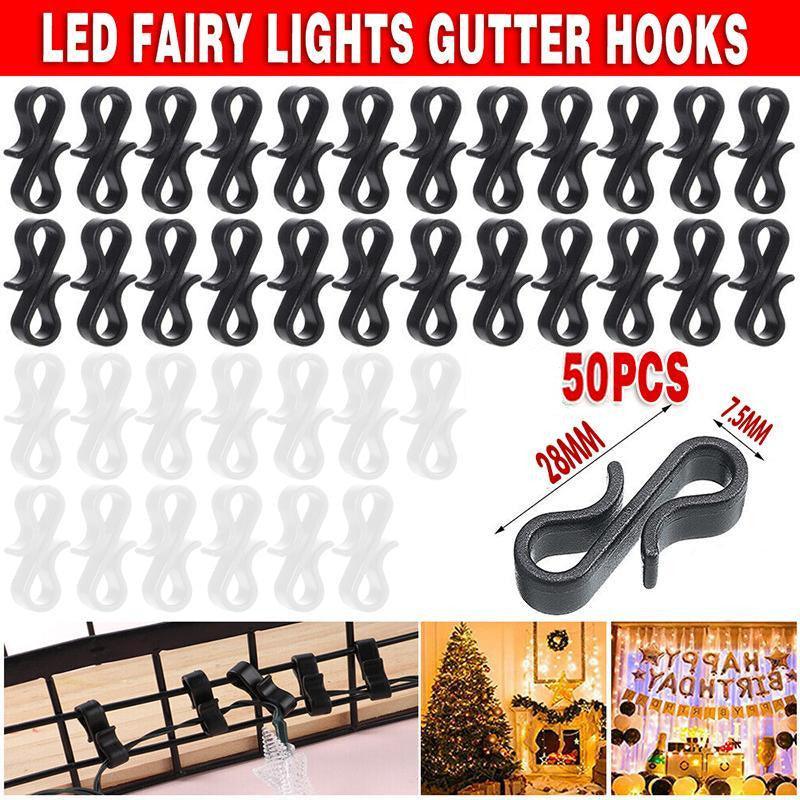 Gutter Hooks for LED Fairy Lights, Pack of 50 - White - view 2