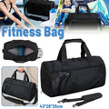 Gym Duffel Bag with Wet and Dry Separation, Shoe Compartment and Shoulder Strap, Black