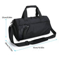 Gym Duffel Bag with Wet and Dry Separation, Shoe Compartment and Shoulder Strap, Black - view 3