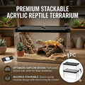 H12 Small Dual Sliding Lid Acrylic Reptile Breeding Box 19 x 11.5 cm