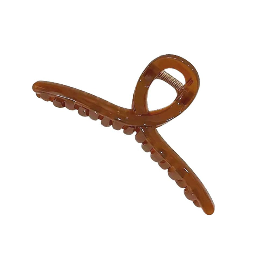 Hair Claw Clip Geometric Korean Style - Brown