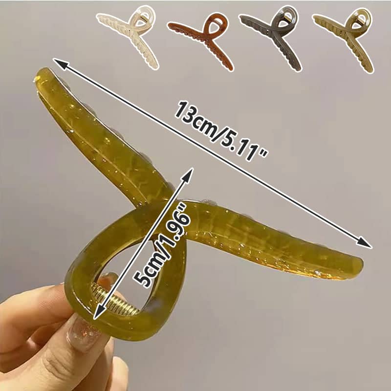 Hair Claw Clip Geometric Korean Style - Brown - view 4