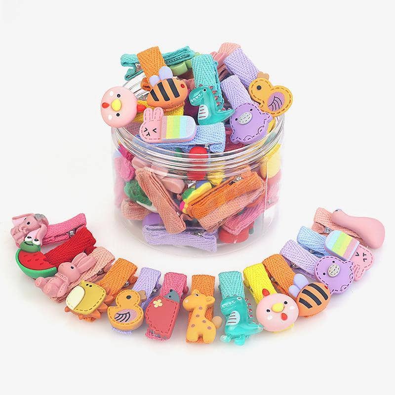 Hair Clips Set, Pack of 26 - Animal, without Bottle