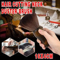 Hair Cutting Neck Duster Brush for Barbers and Salons, Wooden Handle - Brown
