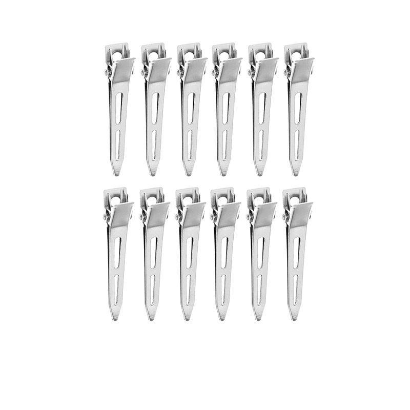 Hair Sectioning Clips Stainless Steel 5.5cm - Pack of 12