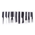 Hair Styling Cutting Comb Set Plastic Pointed Tail Comb with Steel Needle, Pack of 10 - view 2