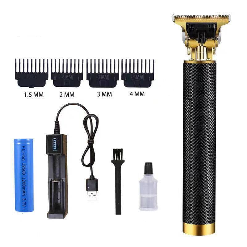 Hair Trimmer with T-Shaped Cutting Head - Black