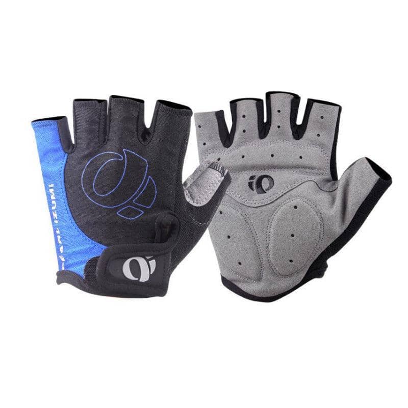 Half Finger Cycling Gloves, Anti-Slip Padded - Blue and Black, Medium (Palm Width 8 to 9 cm)