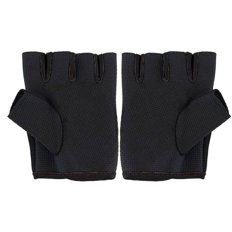 Half-Finger Weight Lifting Gloves - Black, Size M (Palm 18-21 cm)