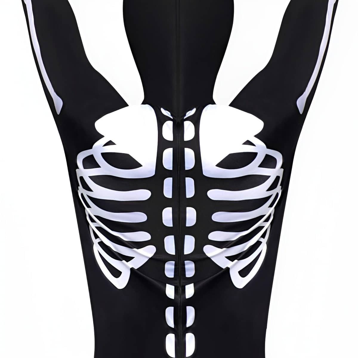 Halloween Cosplay Skeleton Jumpsuit Costume, Black and White Print - 110cm - view 4
