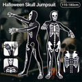 Halloween Cosplay Skeleton Jumpsuit Costume, Black and White Print - 120cm - view 2