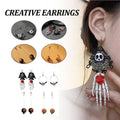 Halloween Earrings - Black Pumpkin Long Drop - view 2