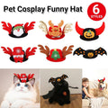 Halloween Pet Hat for Dogs and Cats - Pumpkin with Red Horns - view 2