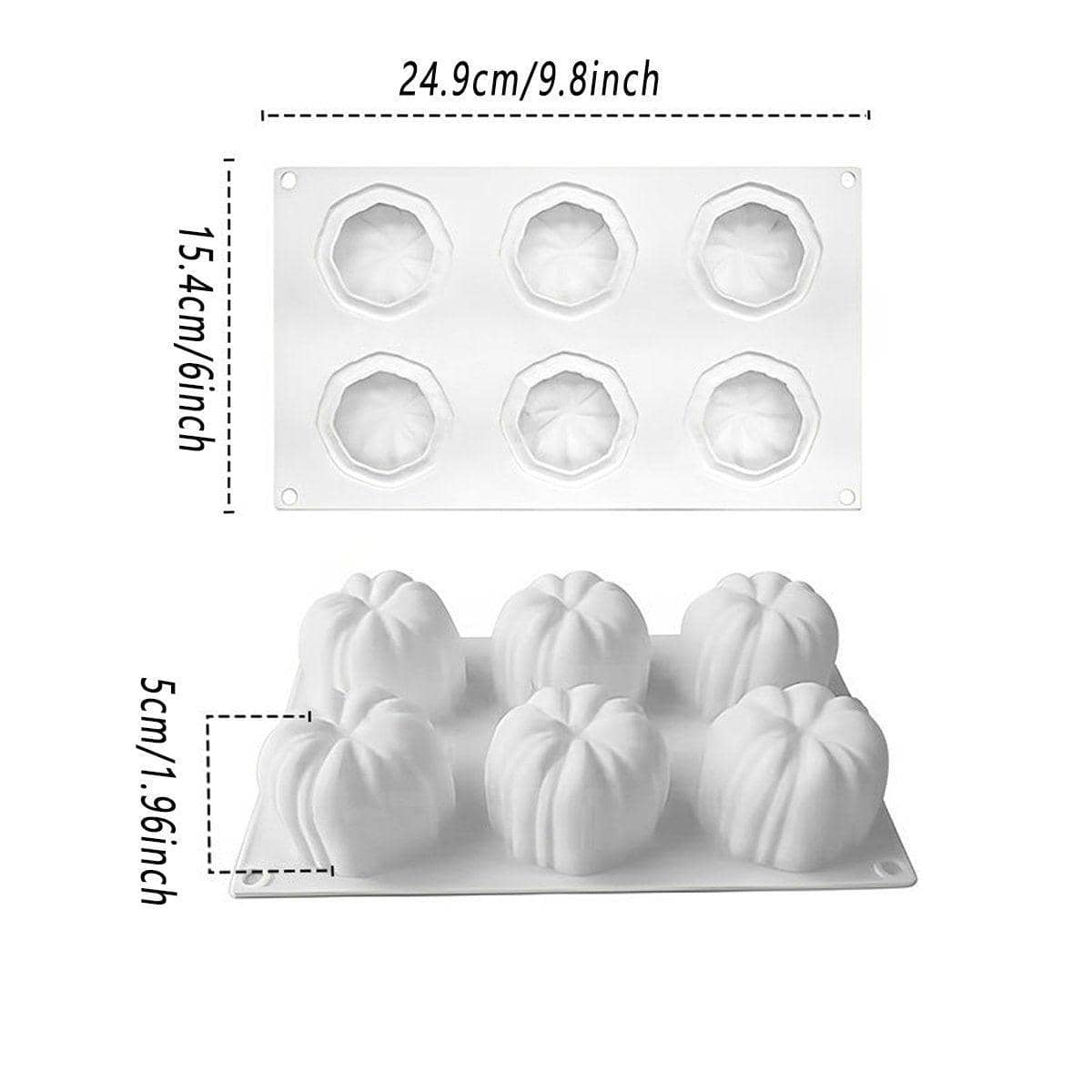 Halloween Pumpkin Silicone Mould for Candles, Soap and Chocolate - Matte White - view 3