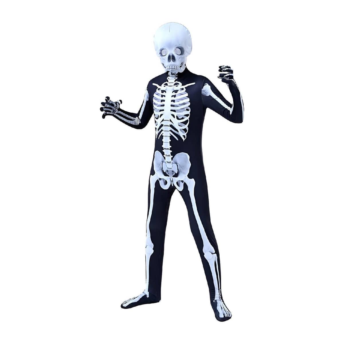 Halloween Skeleton Jumpsuit Costume, Glow-In-The-Dark - 140cm