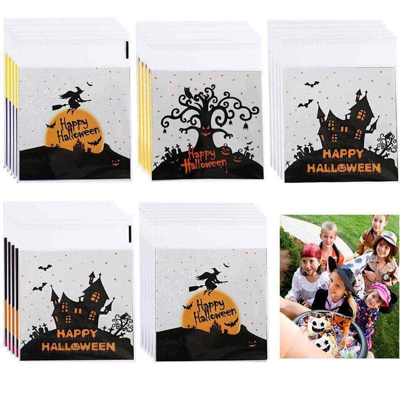 Halloween Treat Bags for Candy and Cookies, Pack of 100 - Style A - view 4