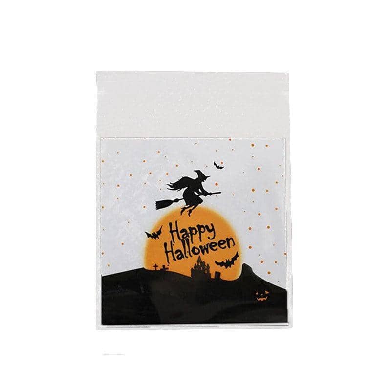 Halloween Treat Bags for Candy and Cookies, Pack of 100 - Style D
