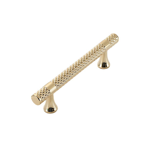Hammer Pattern Wardrobe Door Handle - Golden, Hole Distance 96mm
