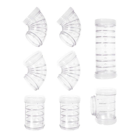 Hamster Cage Tunnel Set, Pack of 8 - Clear